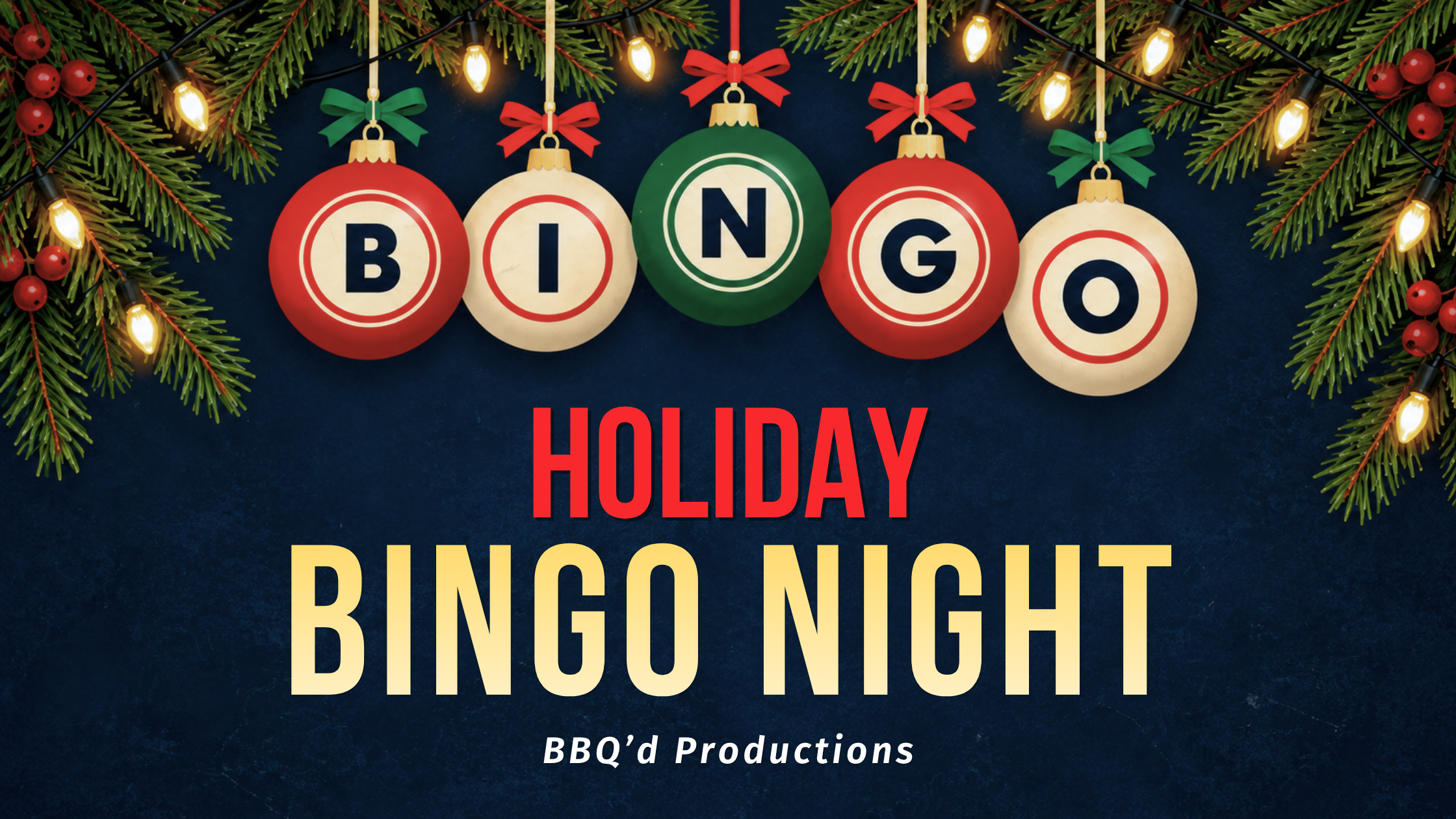Holiday Bingo Night at BBQ'd Productions Third Lake